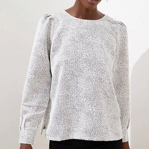 LOFT puff sleeve long sleeve blouse
